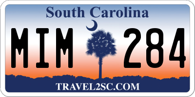 SC license plate MIM284