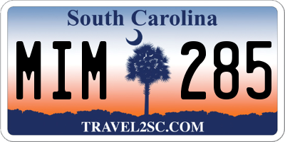 SC license plate MIM285