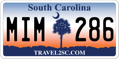 SC license plate MIM286