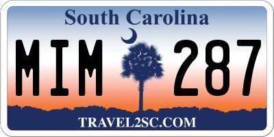 SC license plate MIM287