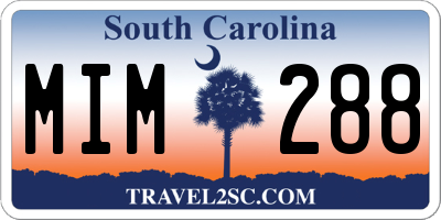 SC license plate MIM288