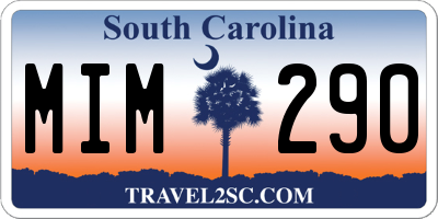 SC license plate MIM290