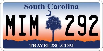 SC license plate MIM292