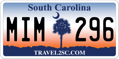 SC license plate MIM296