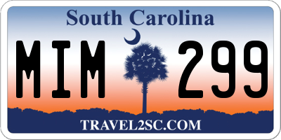 SC license plate MIM299