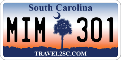 SC license plate MIM301
