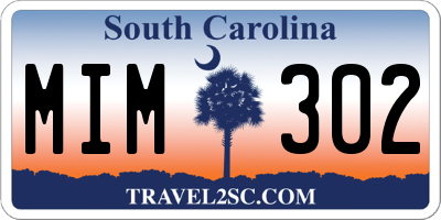 SC license plate MIM302