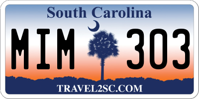 SC license plate MIM303