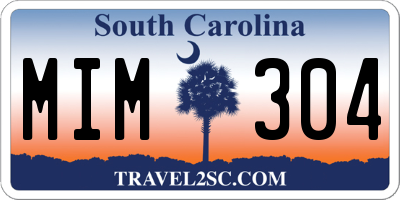 SC license plate MIM304