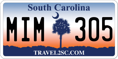 SC license plate MIM305
