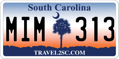 SC license plate MIM313