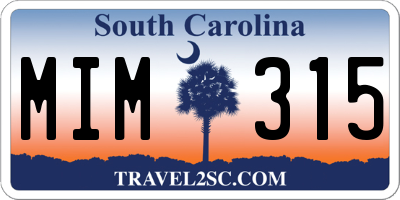 SC license plate MIM315