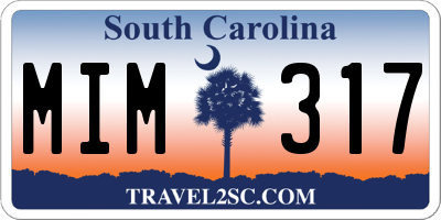 SC license plate MIM317