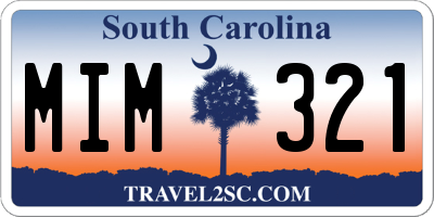 SC license plate MIM321