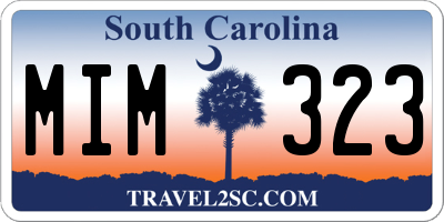 SC license plate MIM323