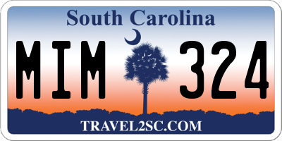 SC license plate MIM324