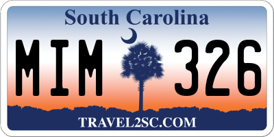 SC license plate MIM326