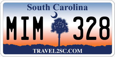 SC license plate MIM328