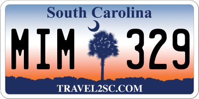 SC license plate MIM329