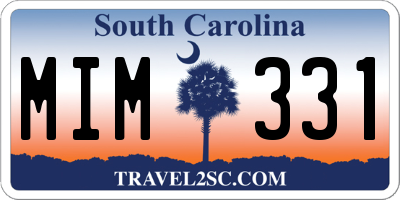 SC license plate MIM331