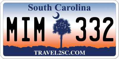 SC license plate MIM332