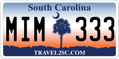 SC license plate MIM333