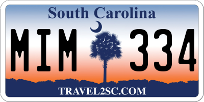 SC license plate MIM334