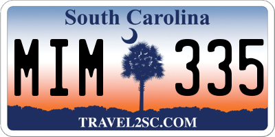 SC license plate MIM335