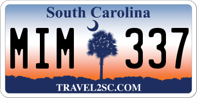 SC license plate MIM337