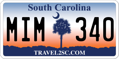 SC license plate MIM340
