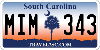 SC license plate MIM343