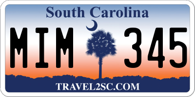 SC license plate MIM345