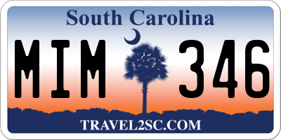 SC license plate MIM346