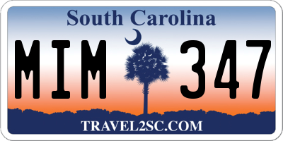 SC license plate MIM347