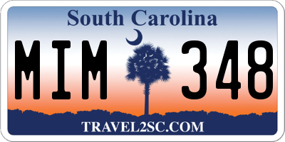 SC license plate MIM348
