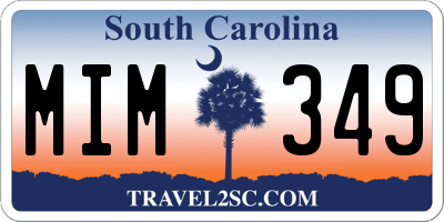 SC license plate MIM349