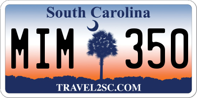 SC license plate MIM350