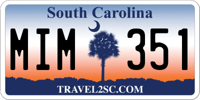 SC license plate MIM351