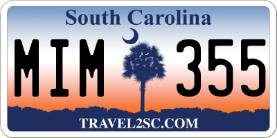SC license plate MIM355