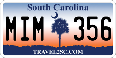SC license plate MIM356