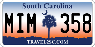 SC license plate MIM358