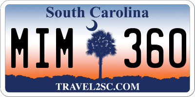SC license plate MIM360