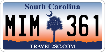 SC license plate MIM361