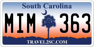 SC license plate MIM363