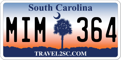 SC license plate MIM364