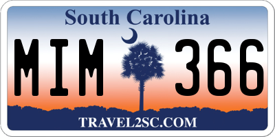 SC license plate MIM366