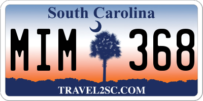 SC license plate MIM368
