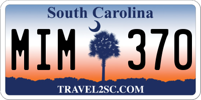 SC license plate MIM370