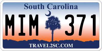 SC license plate MIM371