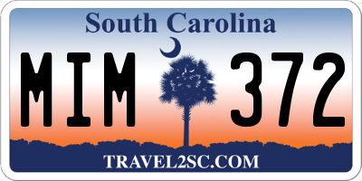 SC license plate MIM372